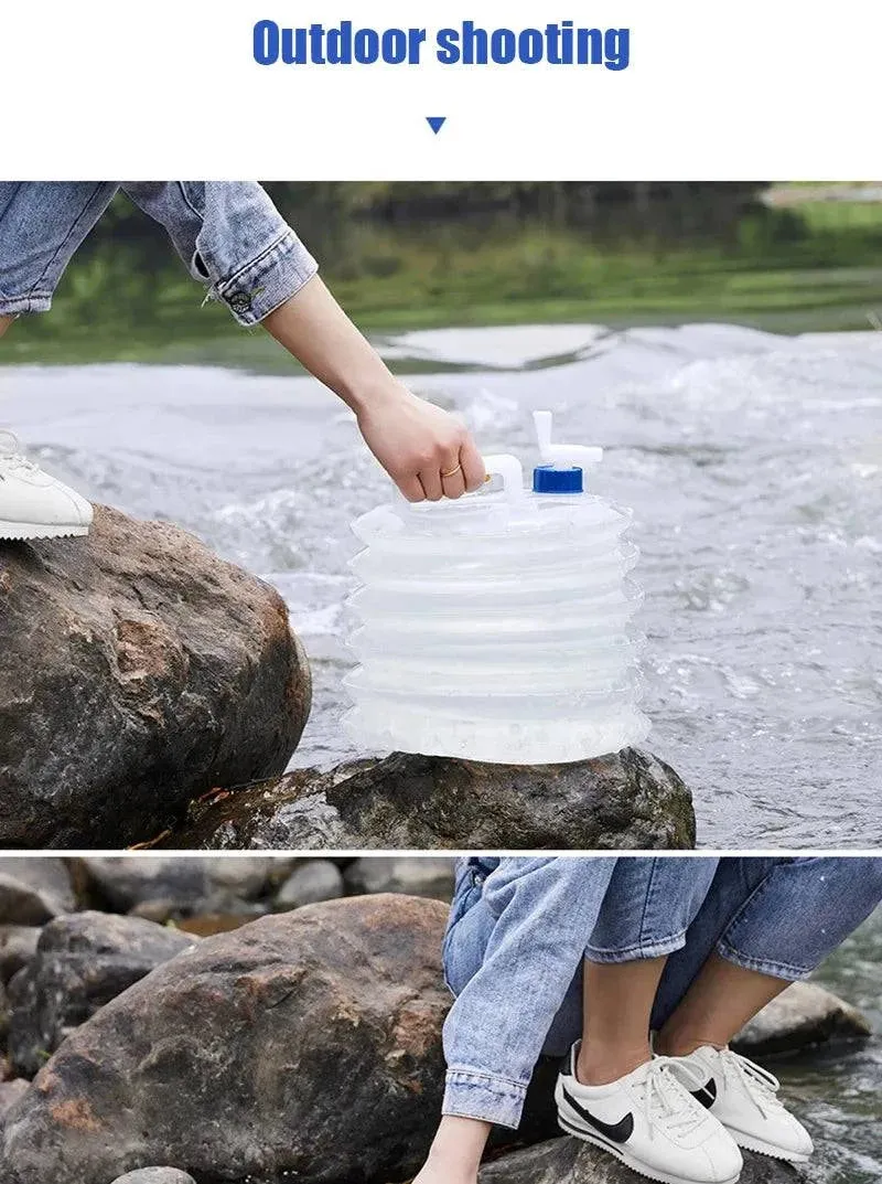 5-15L Capacity Car Collapsible Outdoor Water Bucket Portable Driving Water Tank Container Faucet Ведро For Camping Picnic H