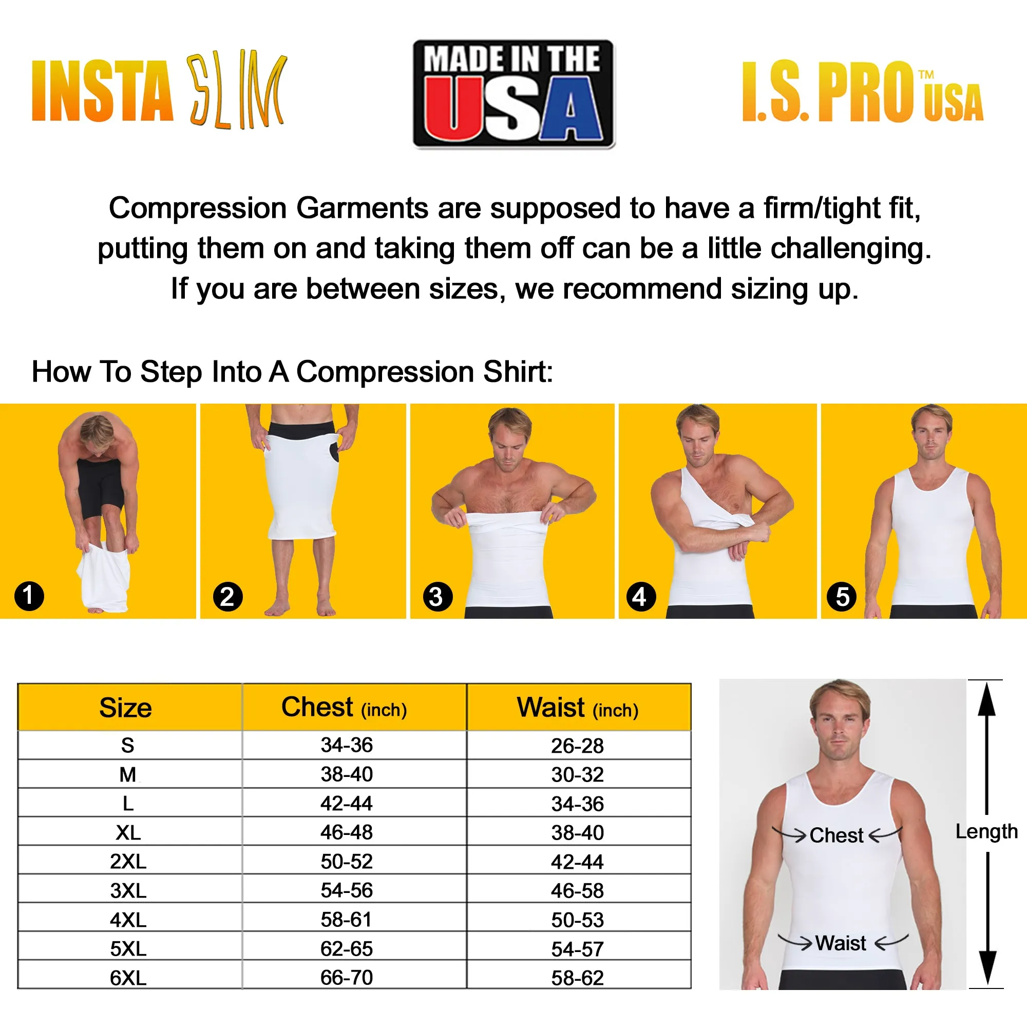 6-Pack Insta Slim Big & Tall Compression Muscle Tank MS0006BT