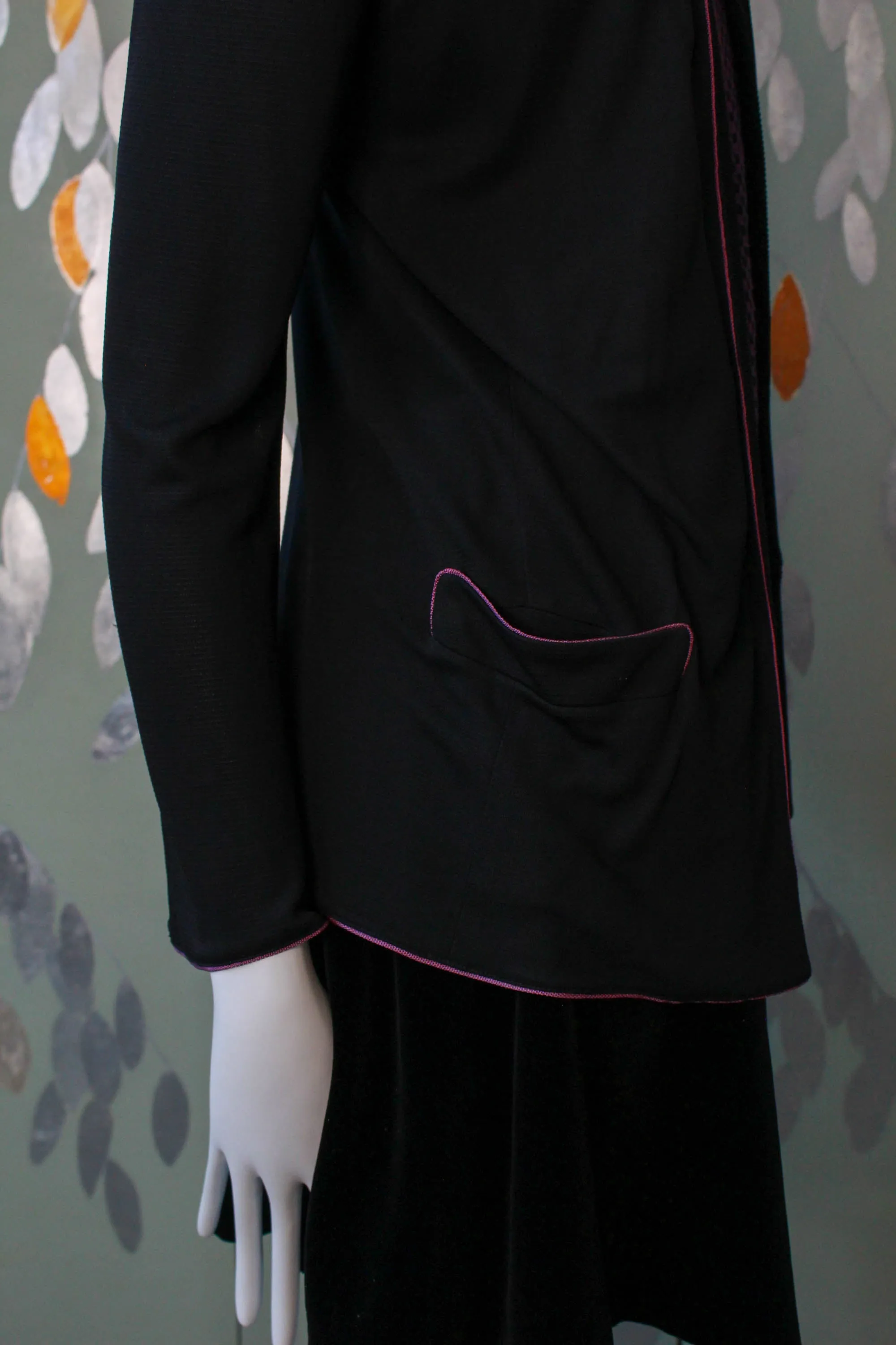 80s Callaghan Black Cardigan, Medium