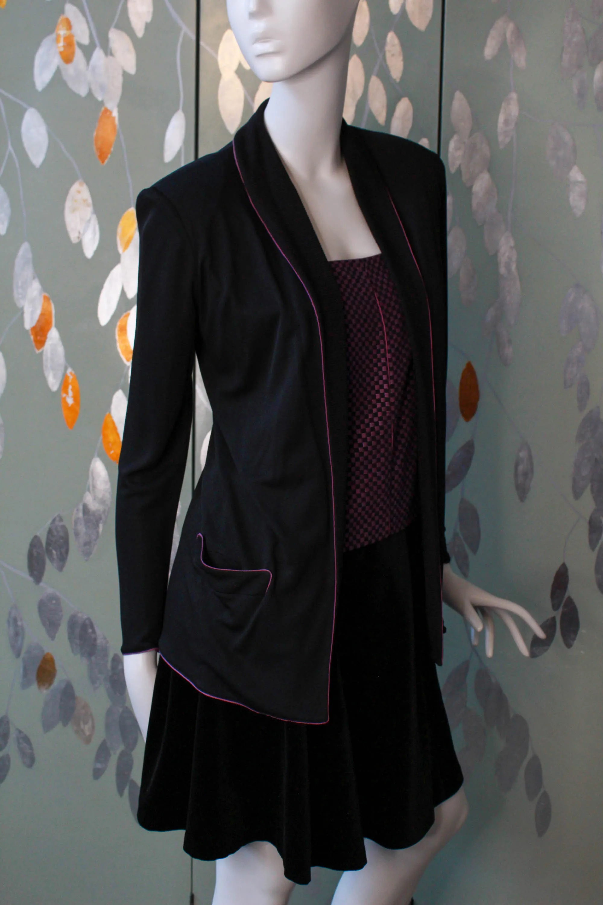 80s Callaghan Black Cardigan, Medium