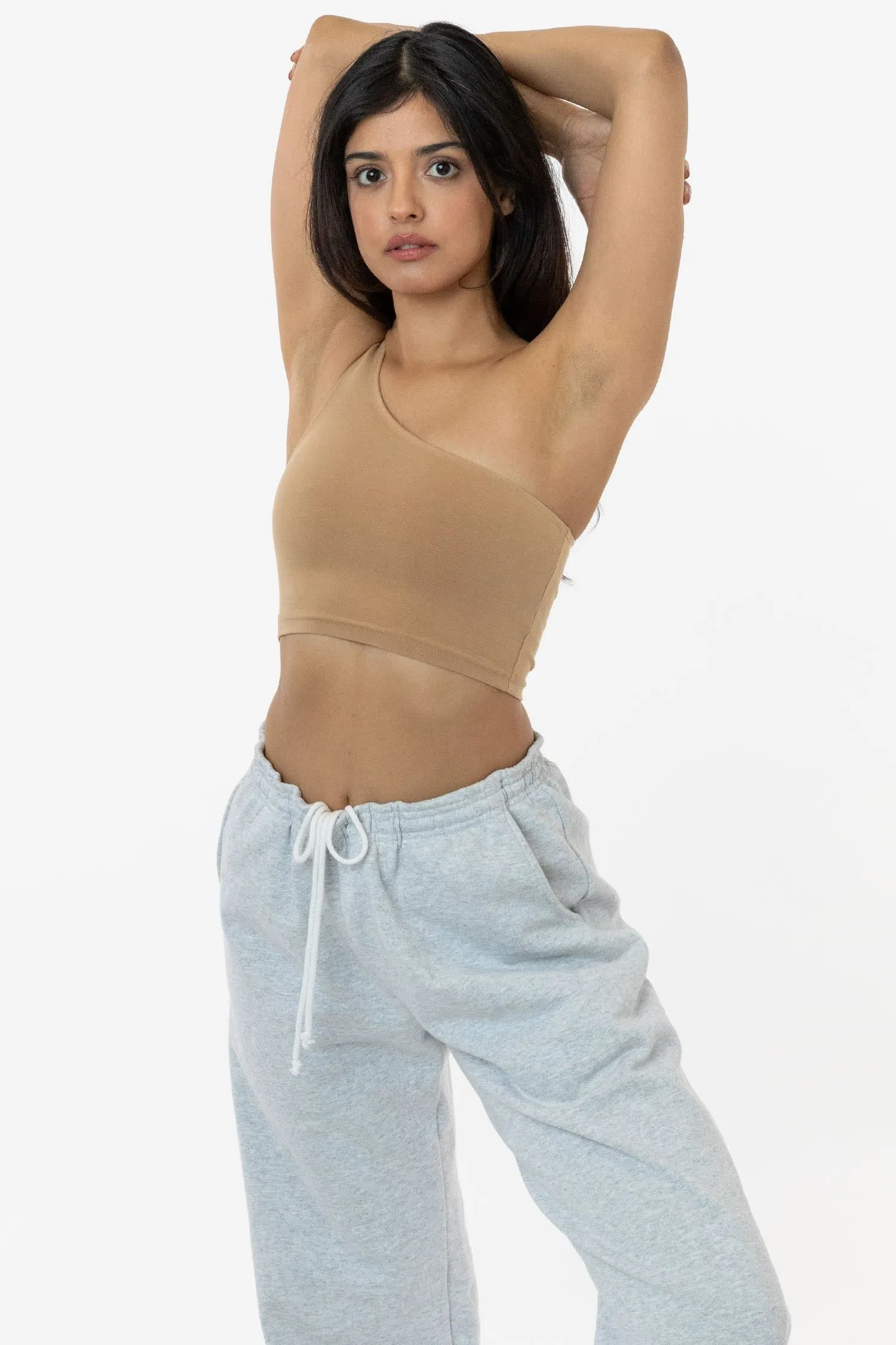 8389GD - Garment Dye One Shoulder Crop Top