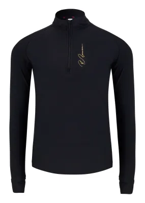 Adults Half Zip Baselayer -  Long Sleeve Black Signature