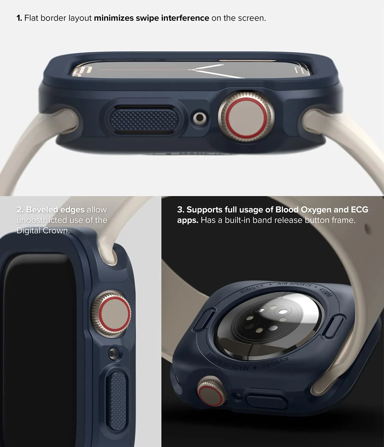 Air Sports Case Compatible with Apple Watch 8 / 7 45mm - Navy