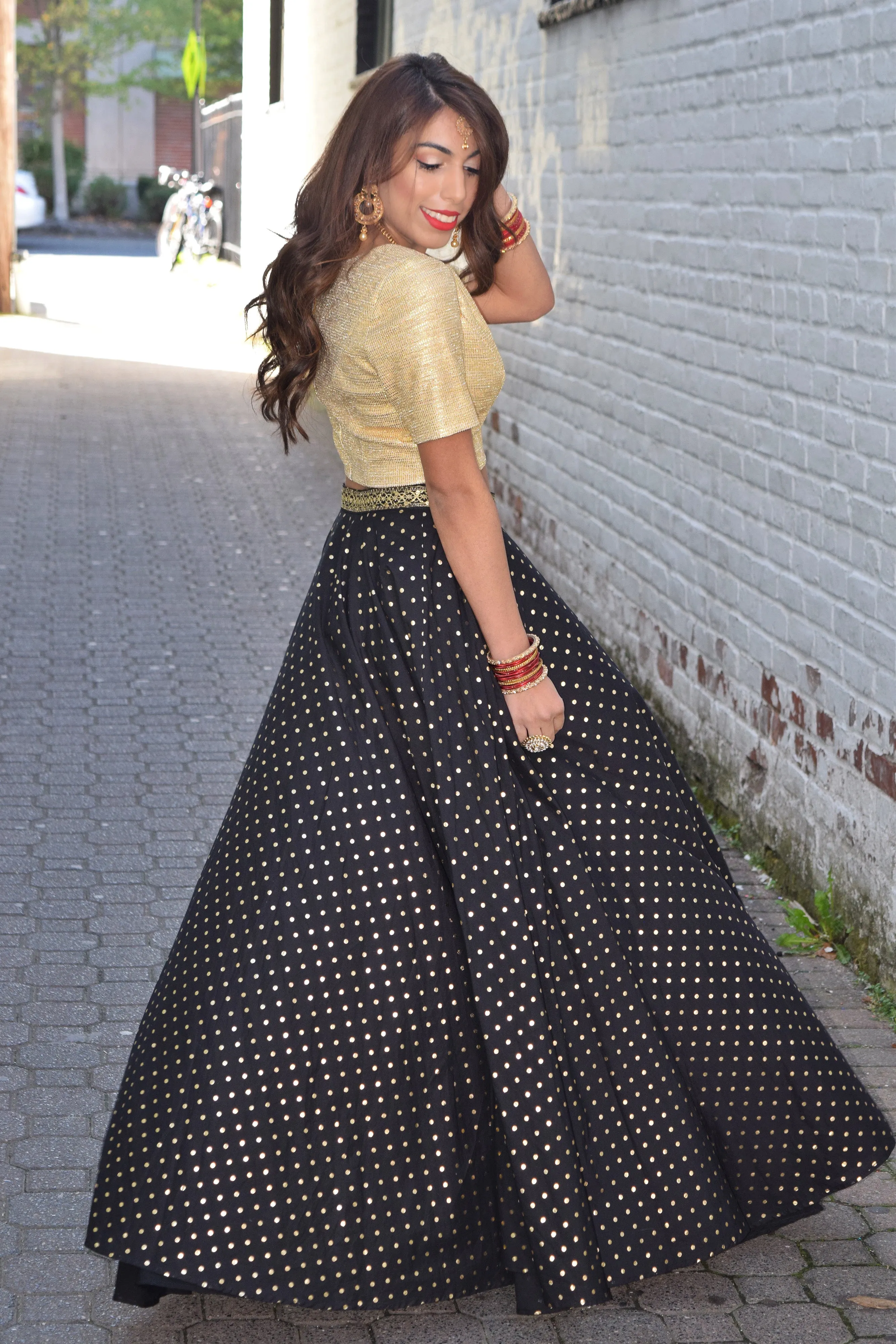 ALISHA Polkadot Lehenga Skirt