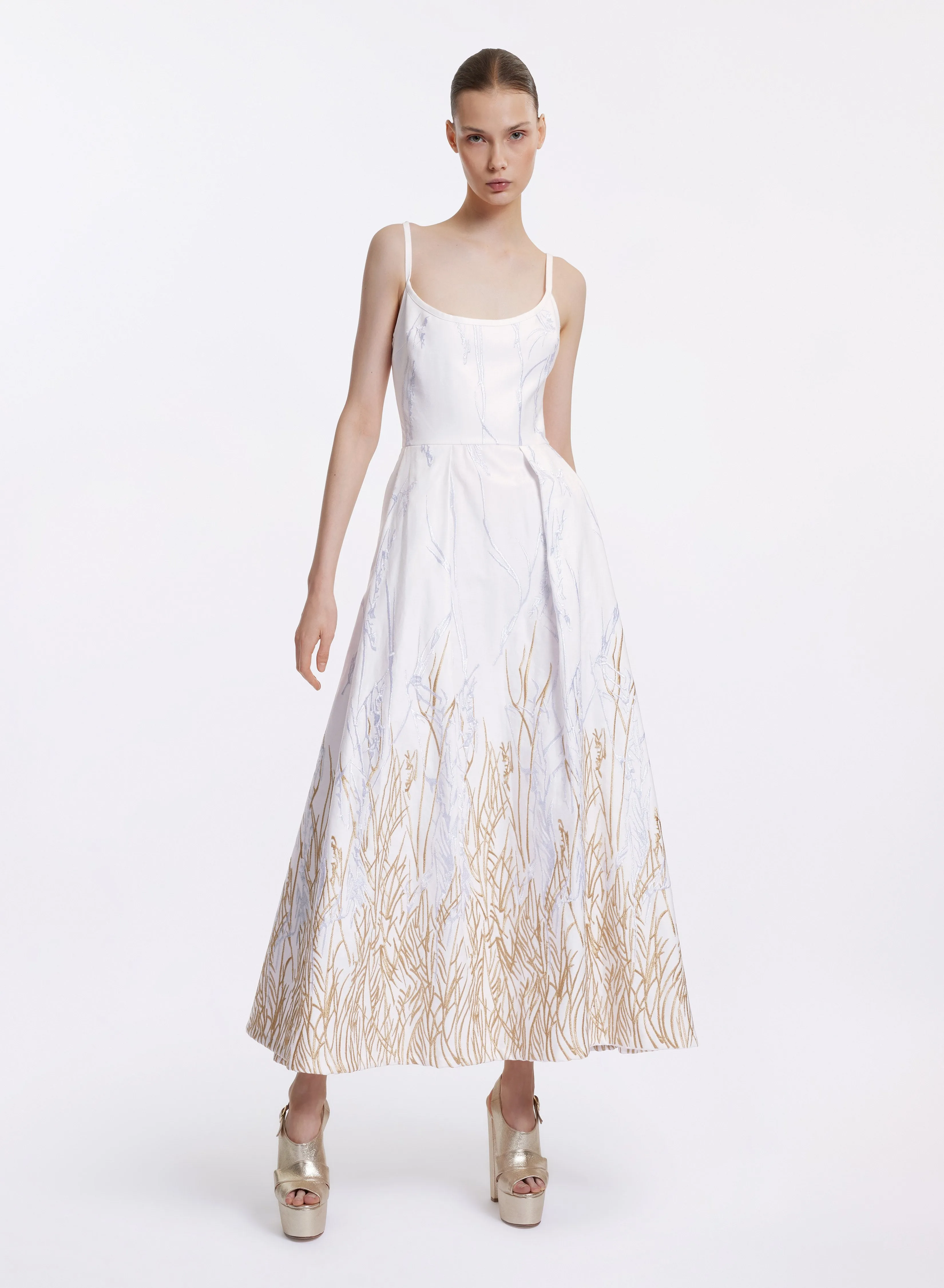 Arboreal Embroidered Cotton Dress