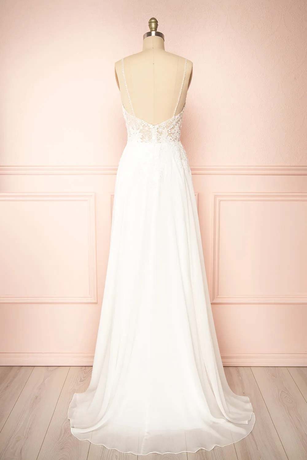 Arsinoe | White Plunging Neckline Bridal Gown