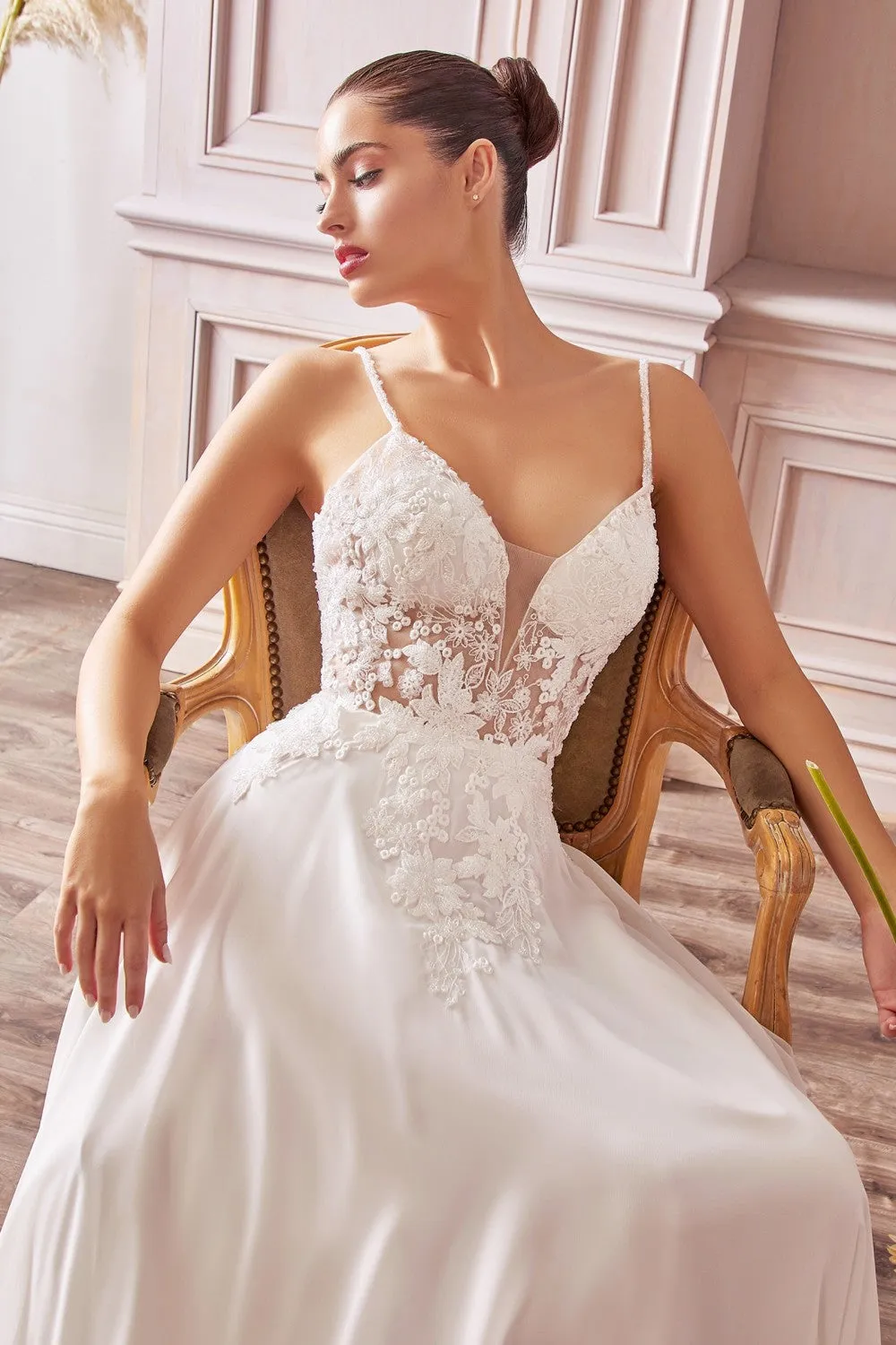 Arsinoe | White Plunging Neckline Bridal Gown