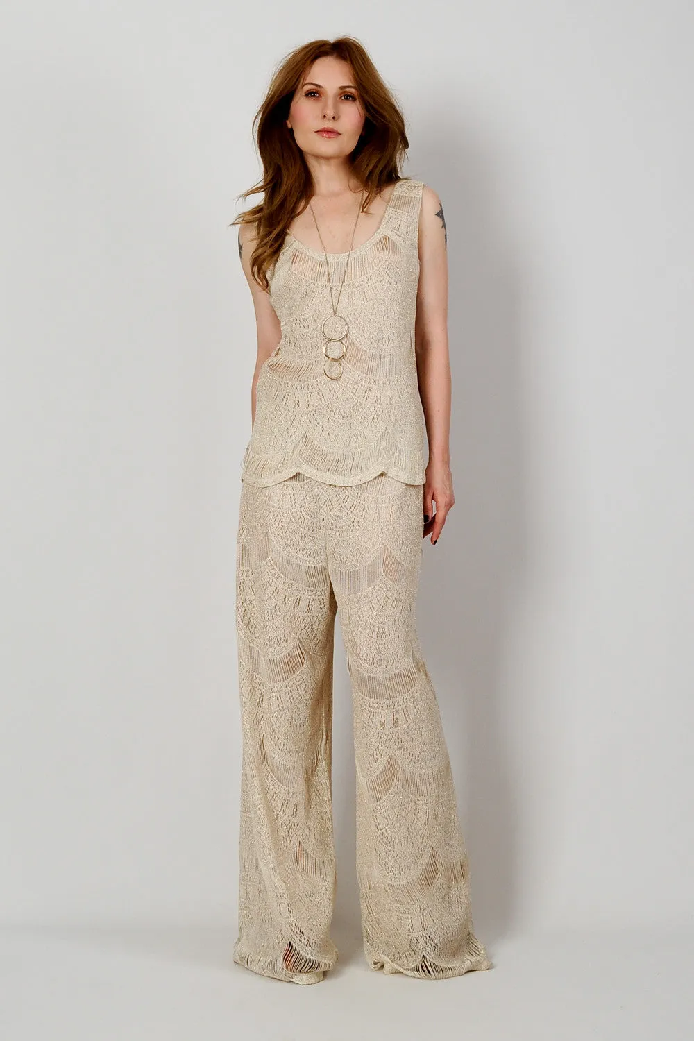 Art Deco Crochet Pant Suit