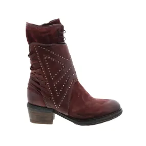 A.S.98 Callhoun A22208-101 Womens Burgundy Leather Casual Dress Boots