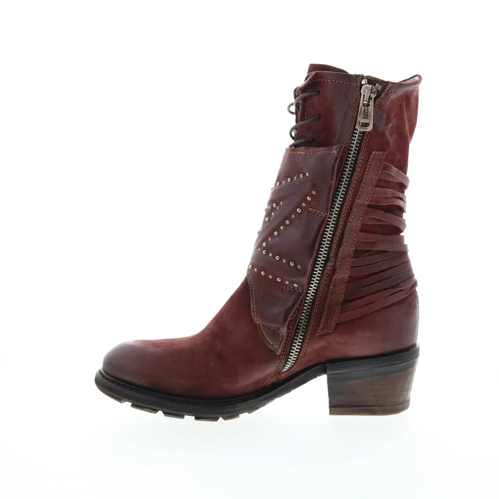 A.S.98 Callhoun A22208-101 Womens Burgundy Leather Casual Dress Boots