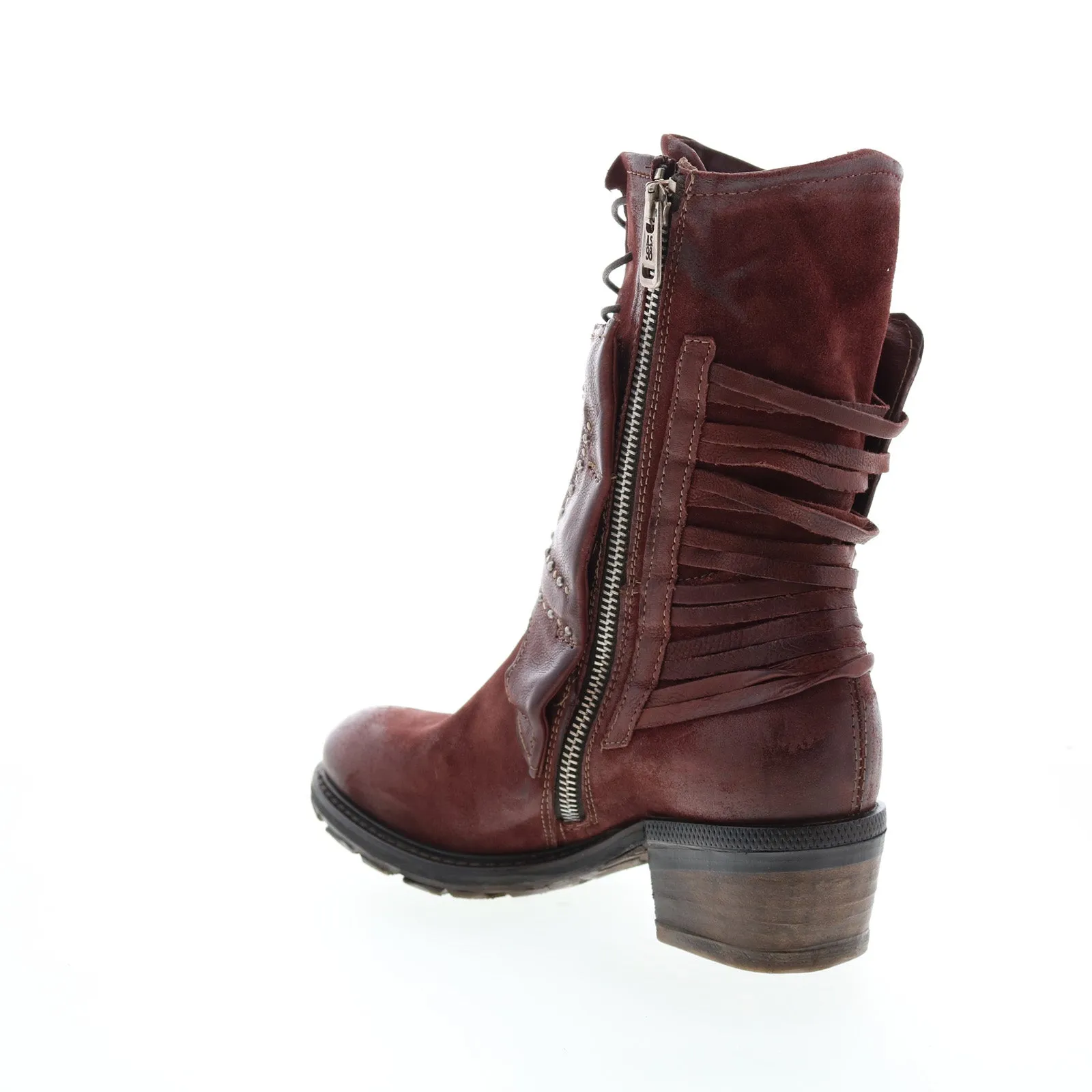 A.S.98 Callhoun A22208-101 Womens Burgundy Leather Casual Dress Boots