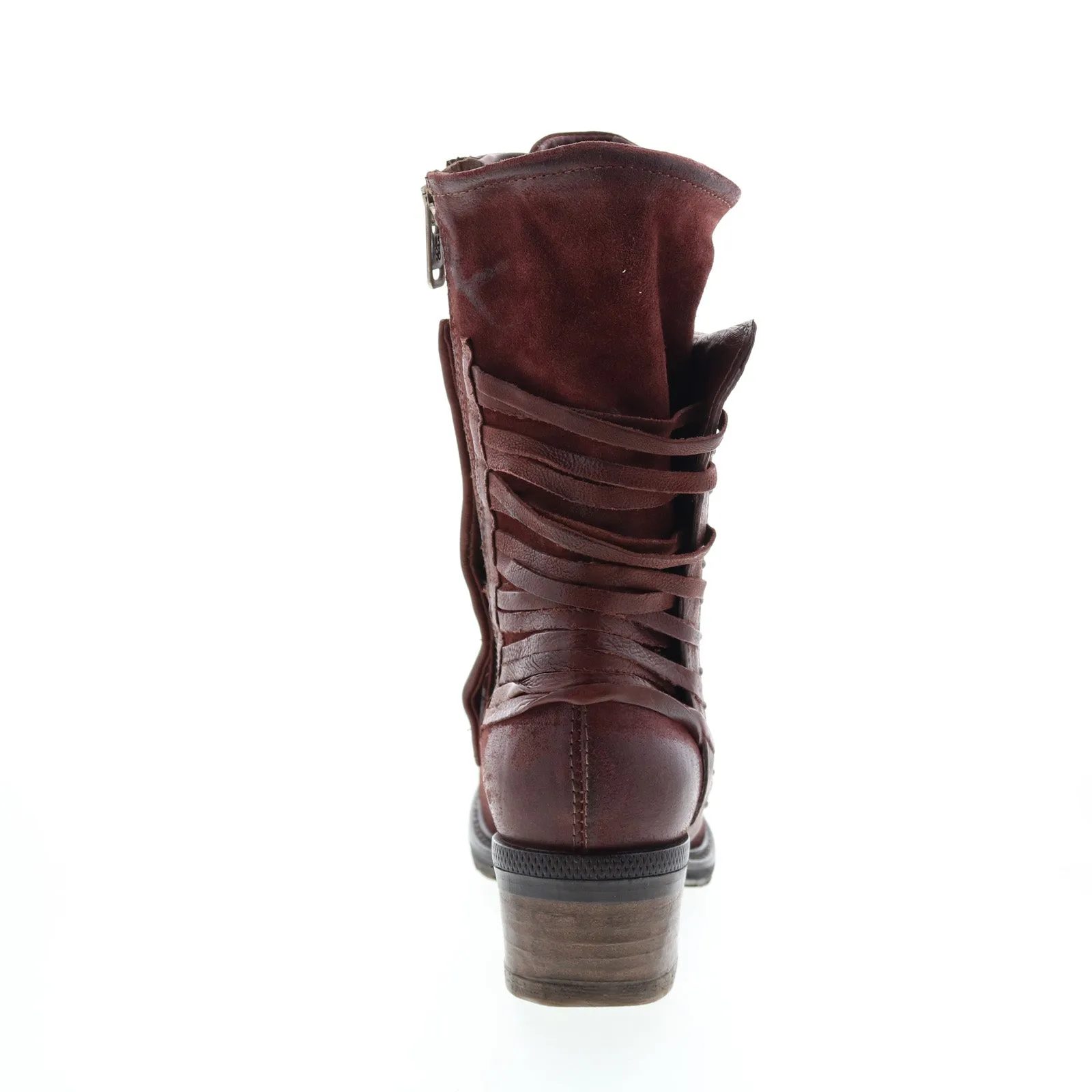 A.S.98 Callhoun A22208-101 Womens Burgundy Leather Casual Dress Boots