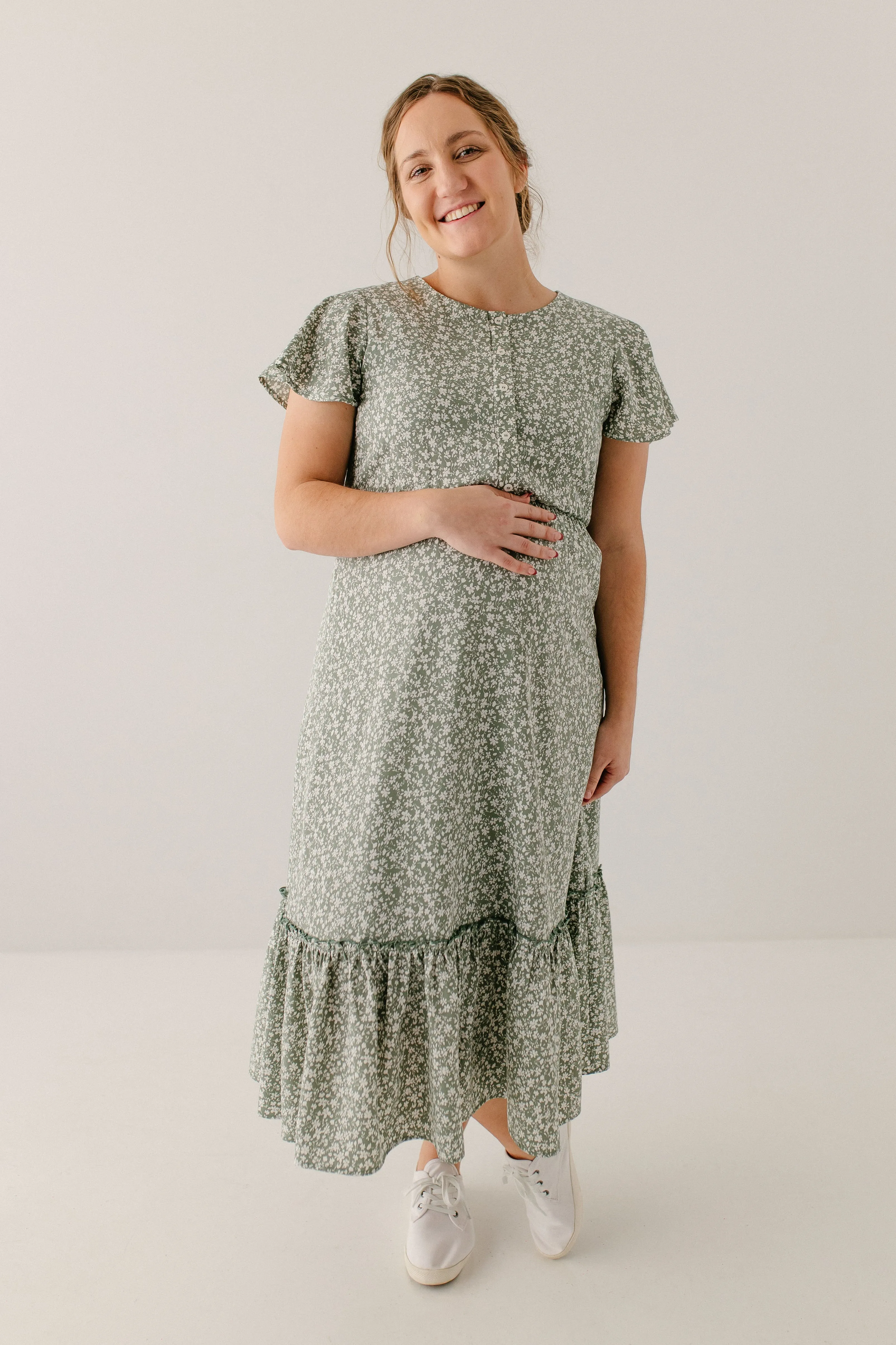 'Ashley' Nursing Friendly Floral Midi Dress FINAL SALE