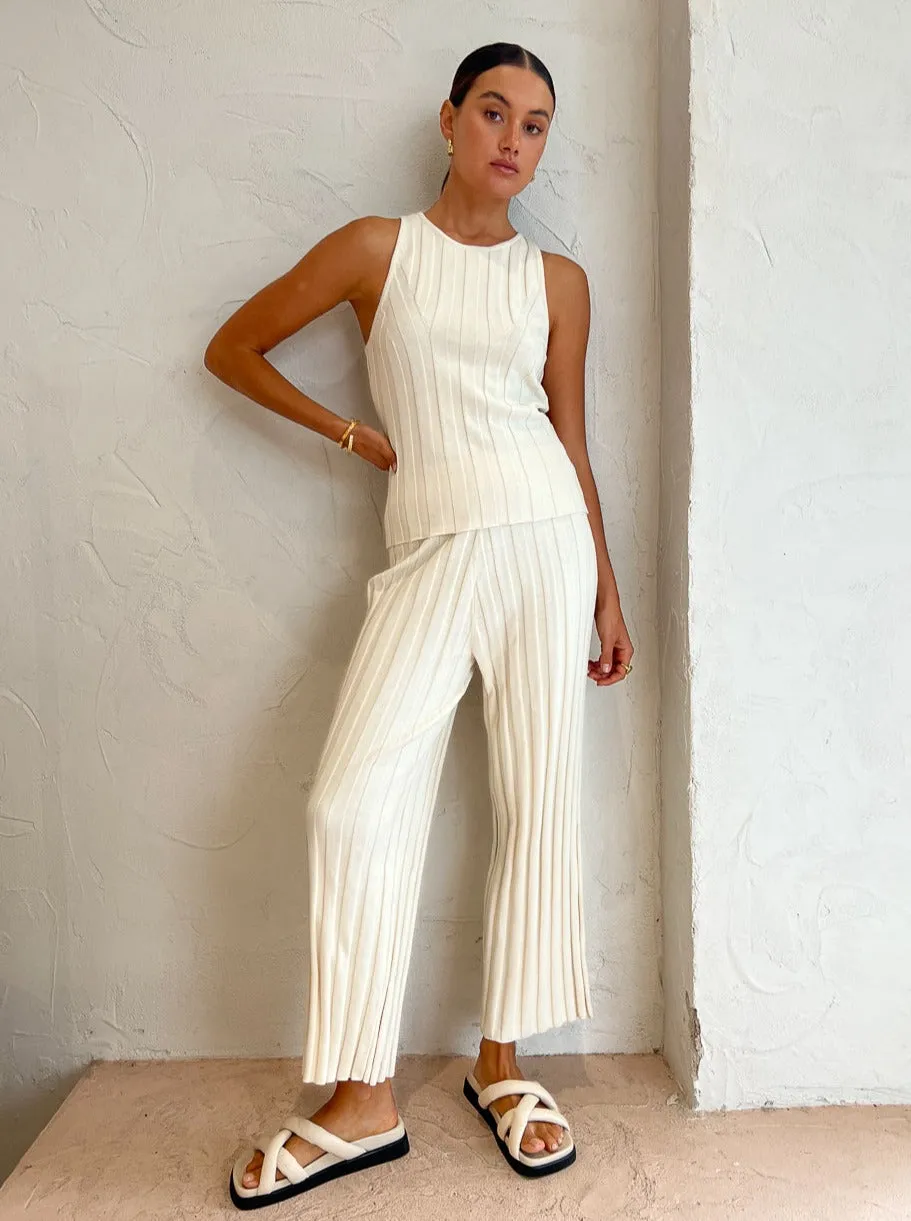 Assembly Label Florence Knit Pant in Cream