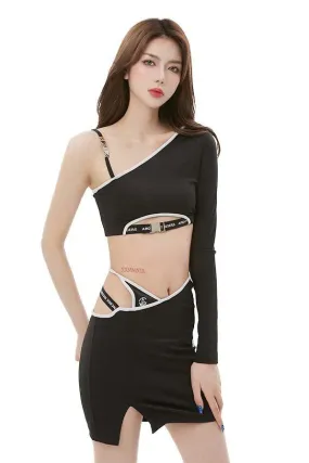 Asymmetric Buckle Top