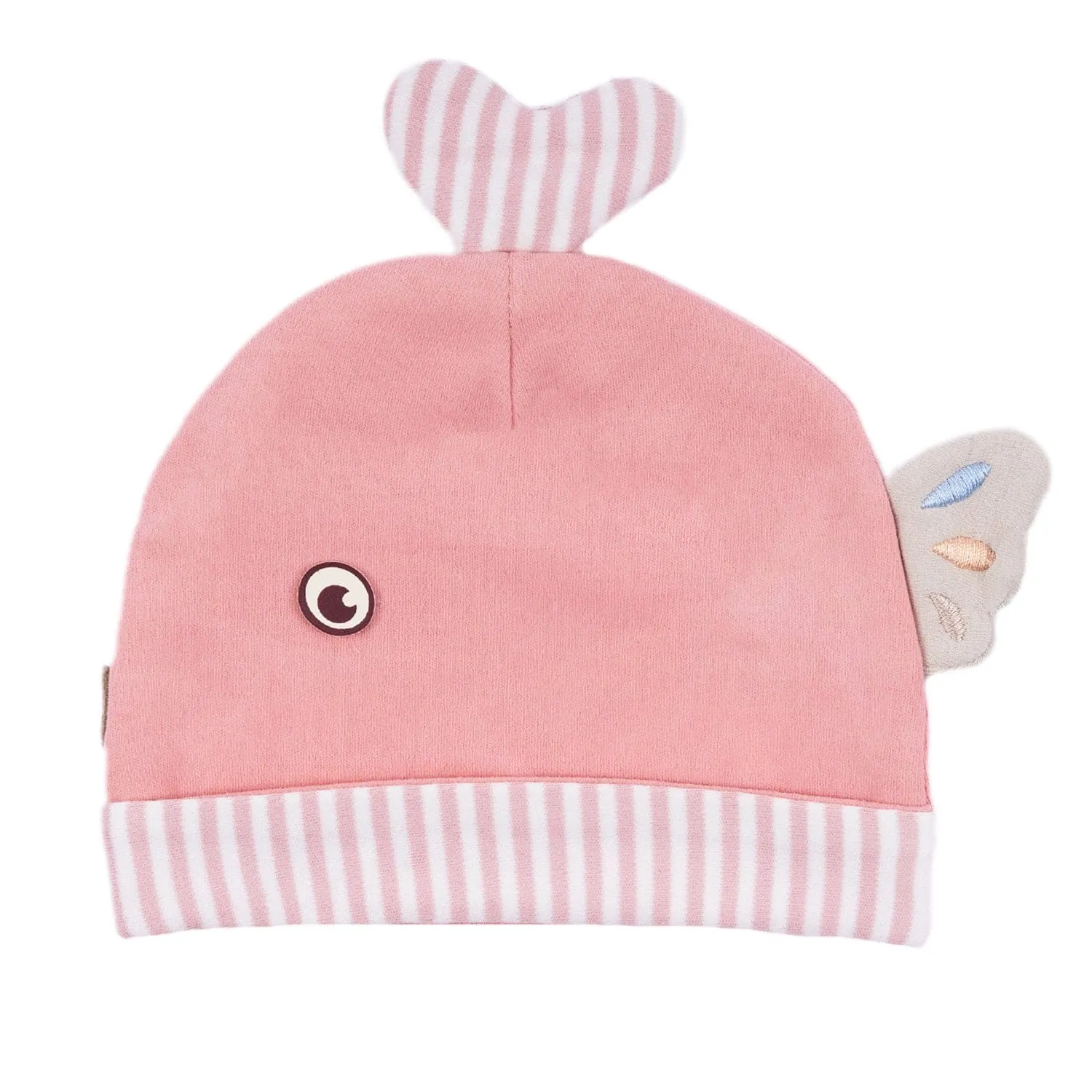 Baby Moo Fancy Fishy All Season Stretchable Hosiery Warm 3D Beanie Cap - Pink