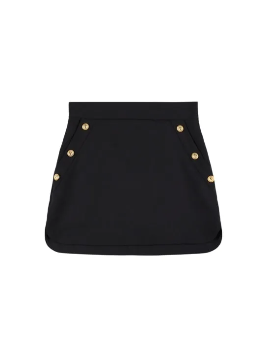 Balmain   Cool wool mini skirt w/ buttons 