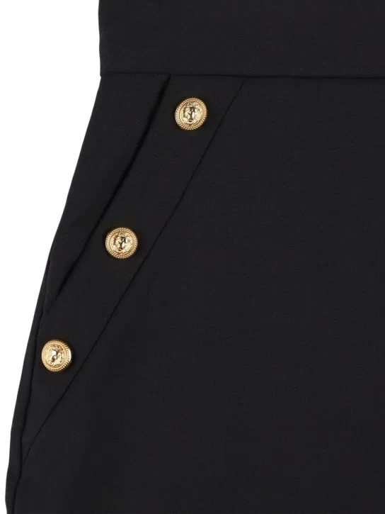 Balmain   Cool wool mini skirt w/ buttons 