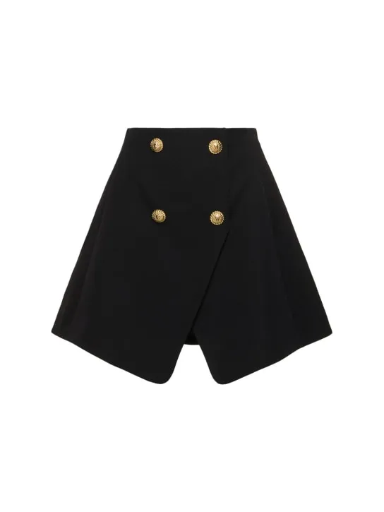 Balmain   Wool grain de poudre mini skirt 