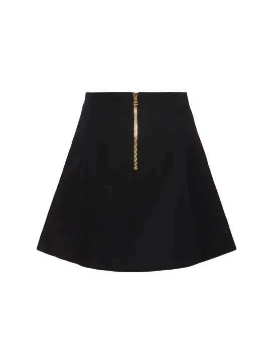 Balmain   Wool grain de poudre mini skirt 