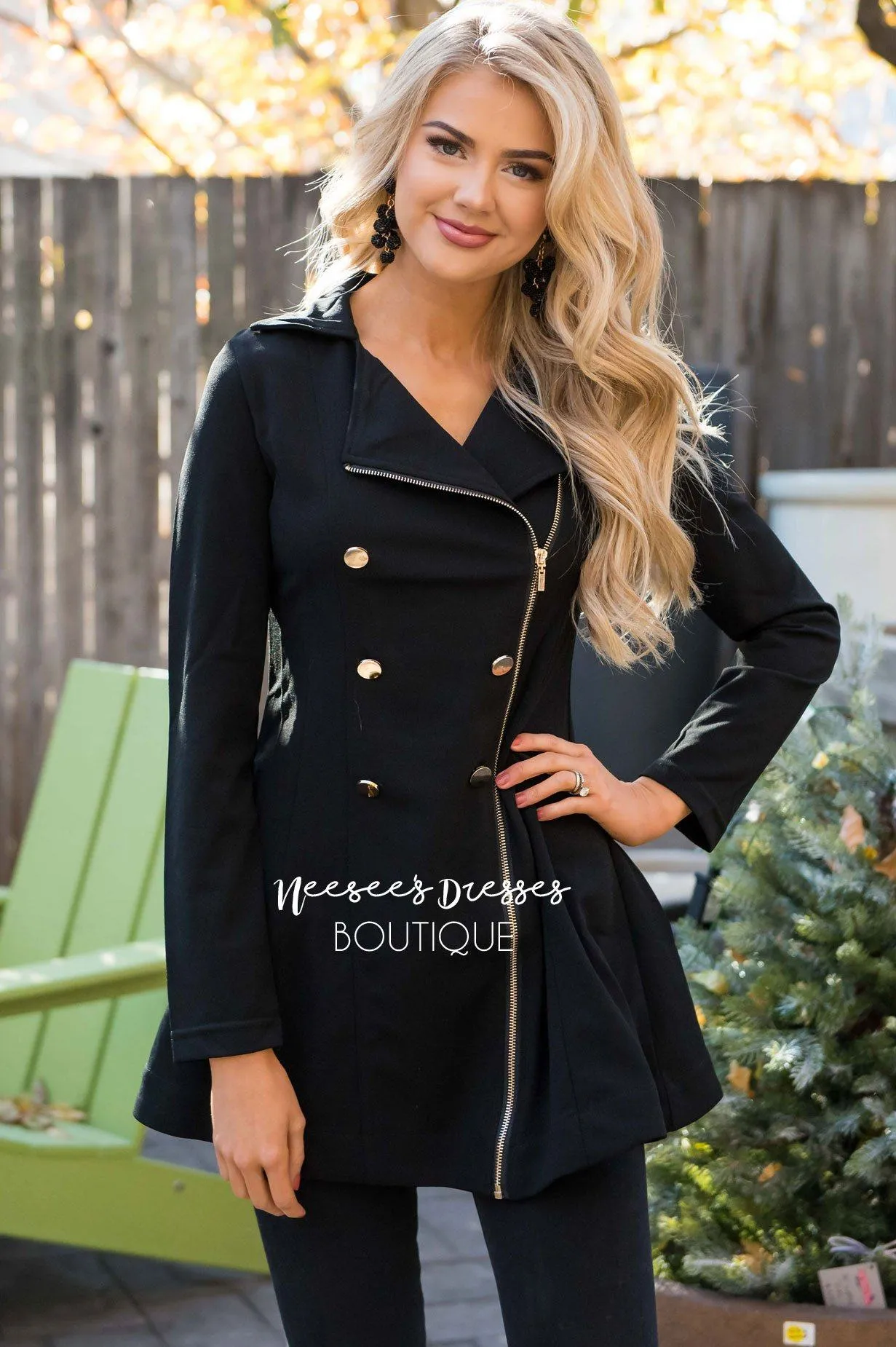 Beautiful Gold Button Peacoat