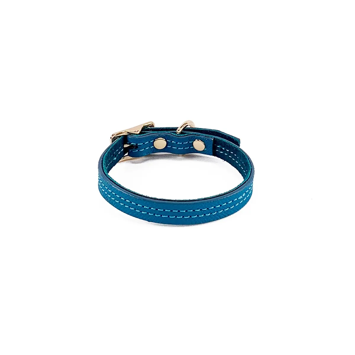 Beverly Classic Leather Dog Collar Caribbean