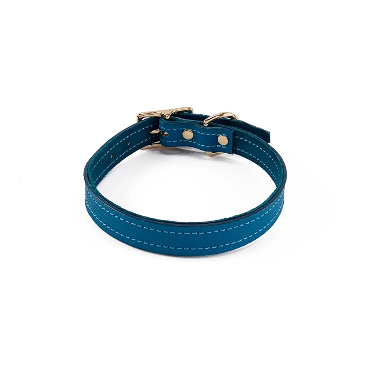 Beverly Classic Leather Dog Collar Caribbean