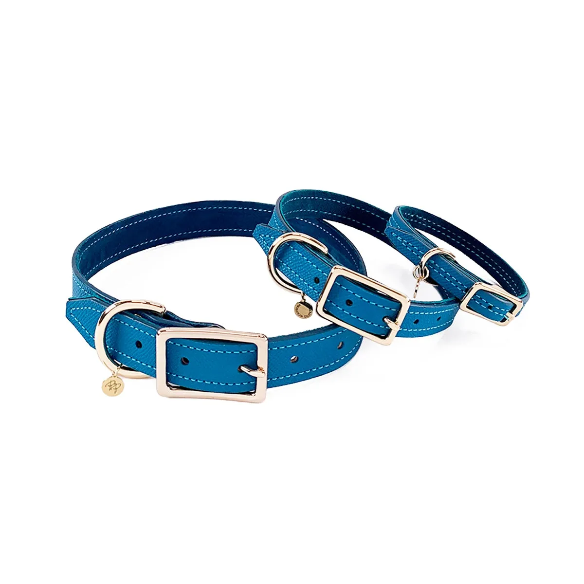 Beverly Classic Leather Dog Collar Caribbean