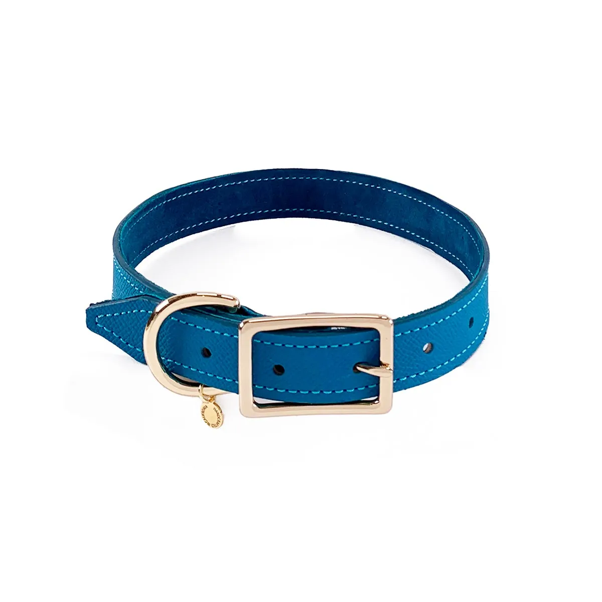 Beverly Classic Leather Dog Collar Caribbean