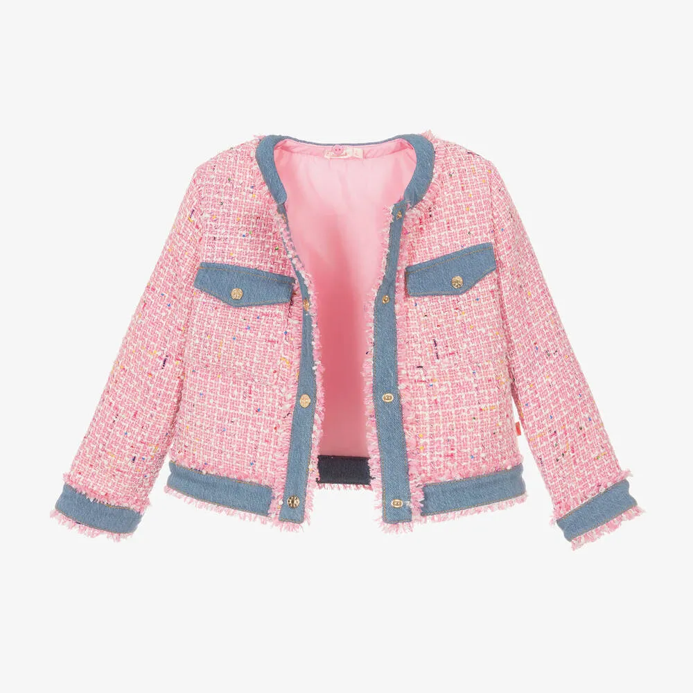 Billieblush Girls Pink Tweed Jacket