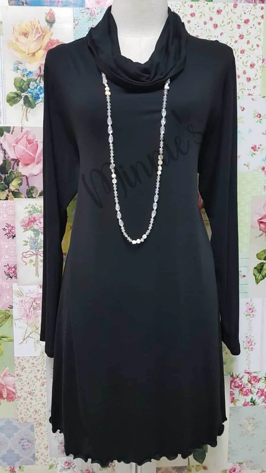 Black Cowl Neck Top MD003