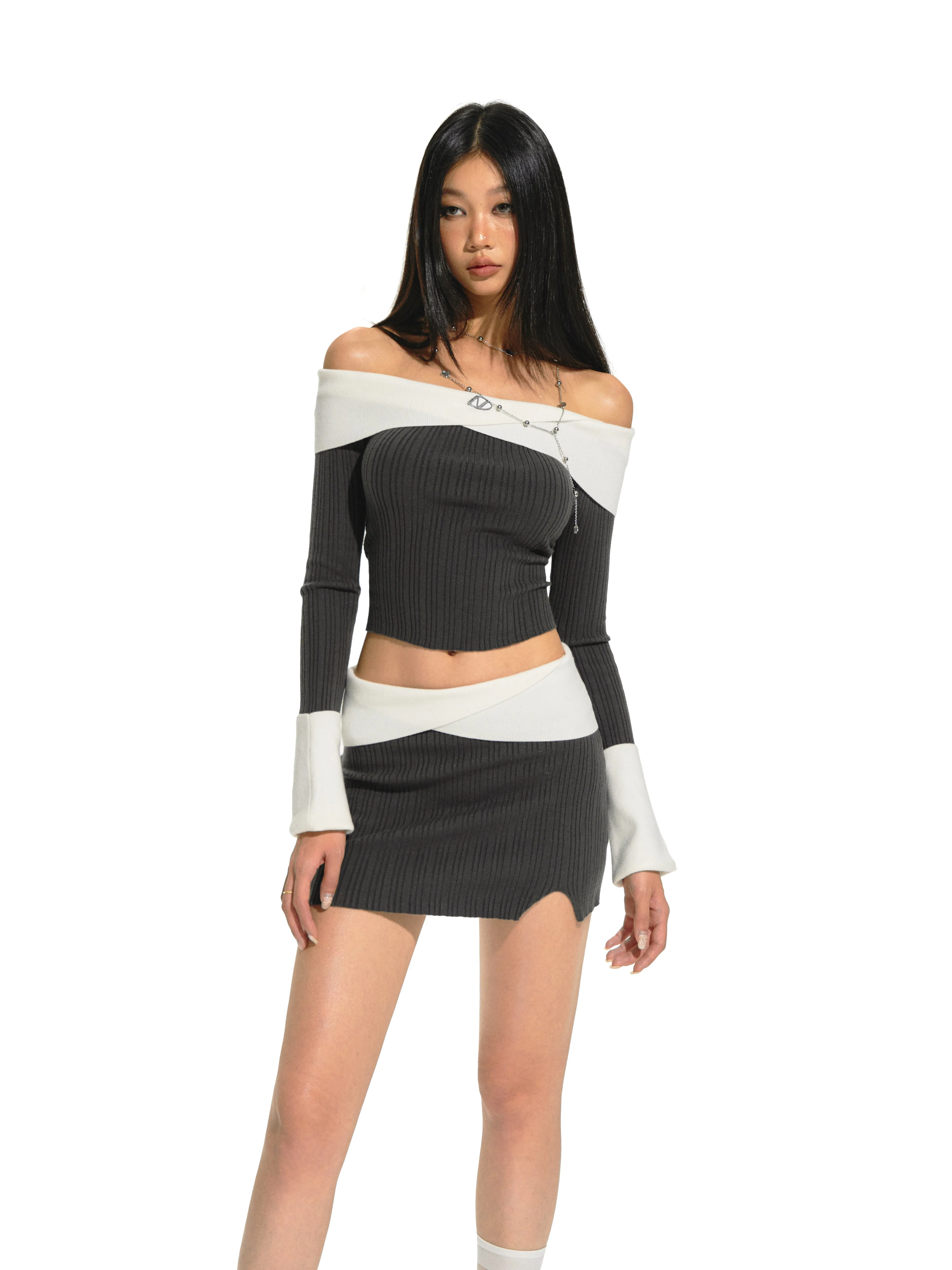 Black Knit Top Assorted Colors Set