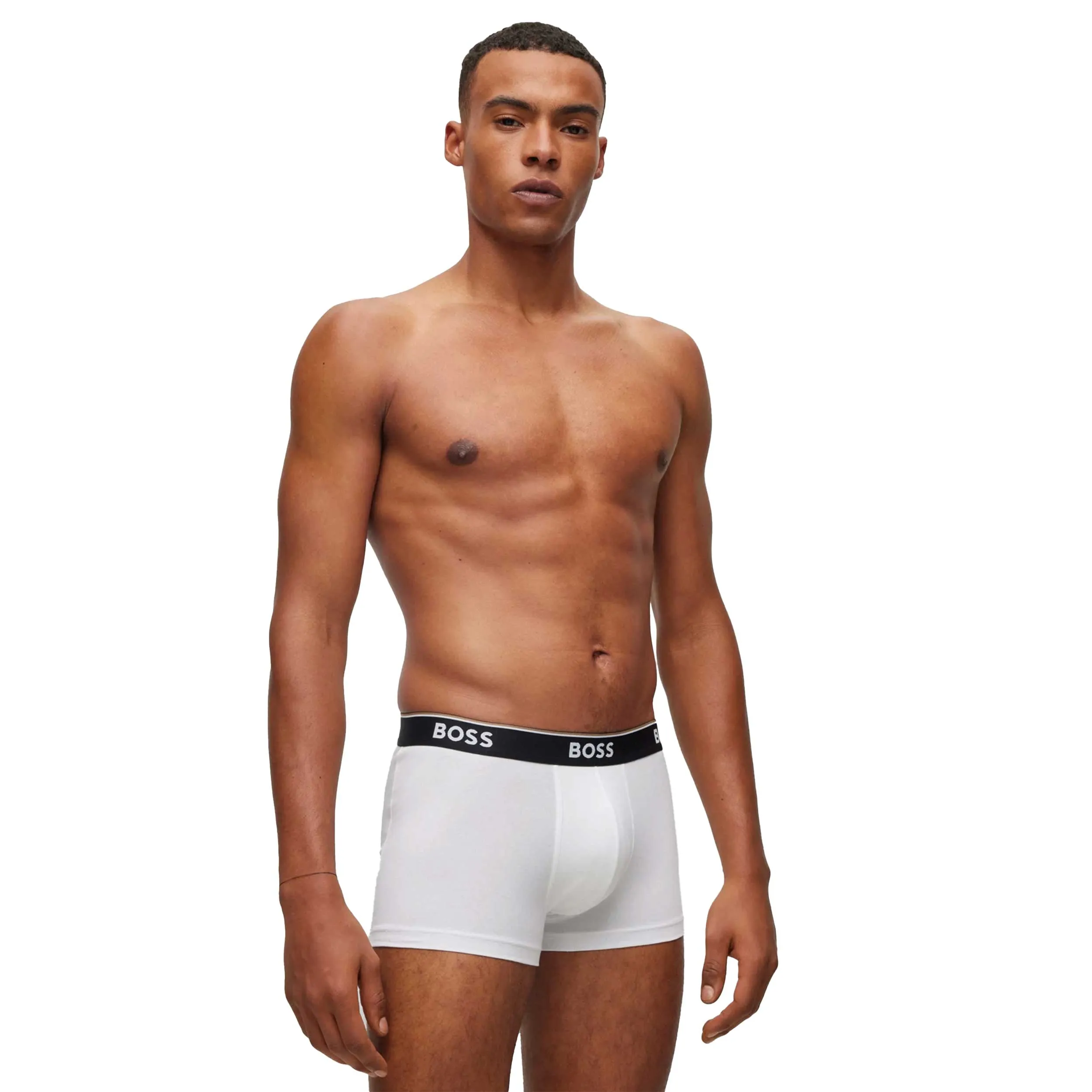 BOSS Trunk 3P Power Underwear in Black, White & Beige