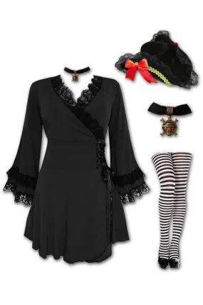 Buccaneer Pirate Costume with Victoria Top, Black