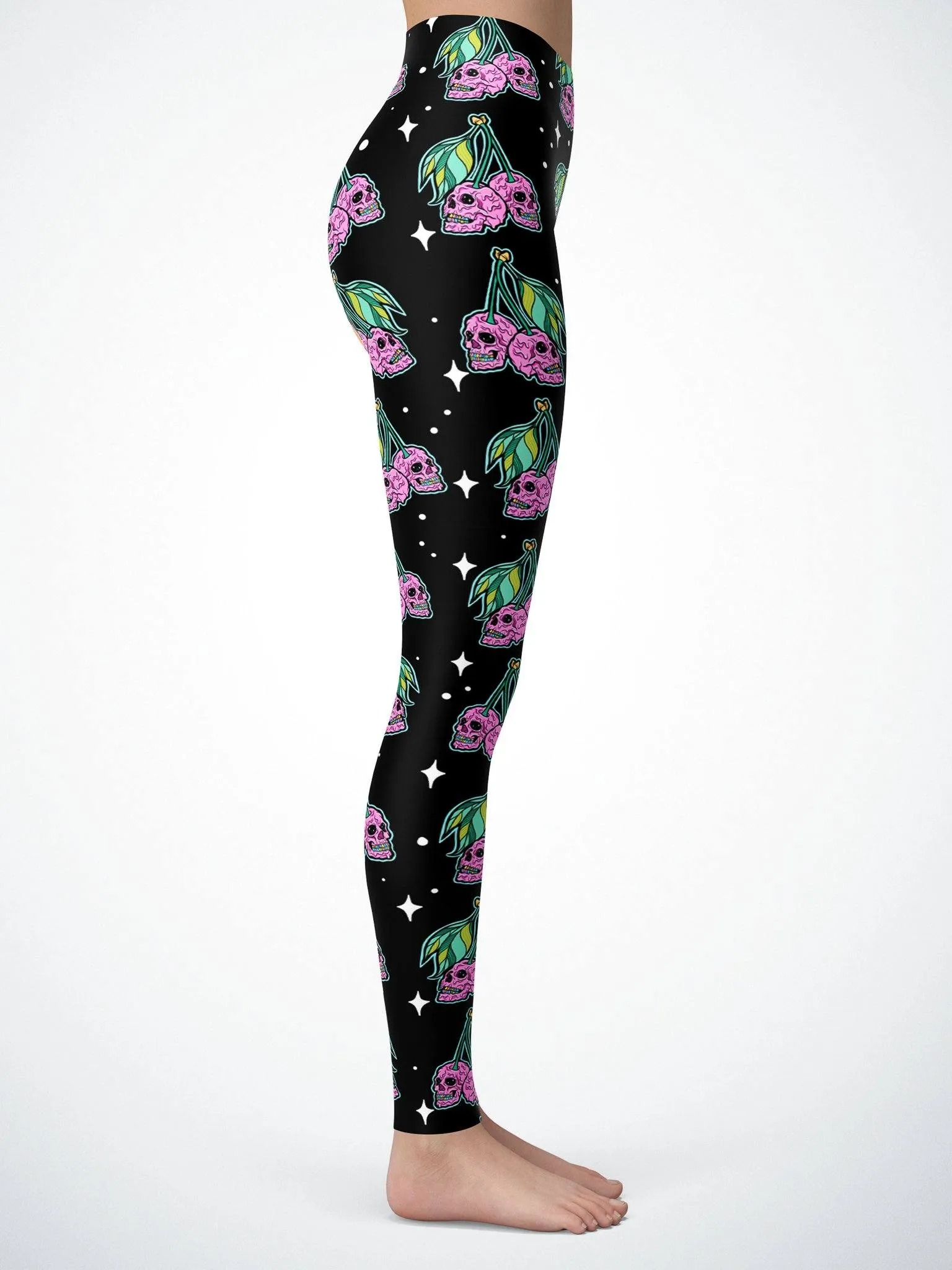 Cherry Skull (Black) Tights