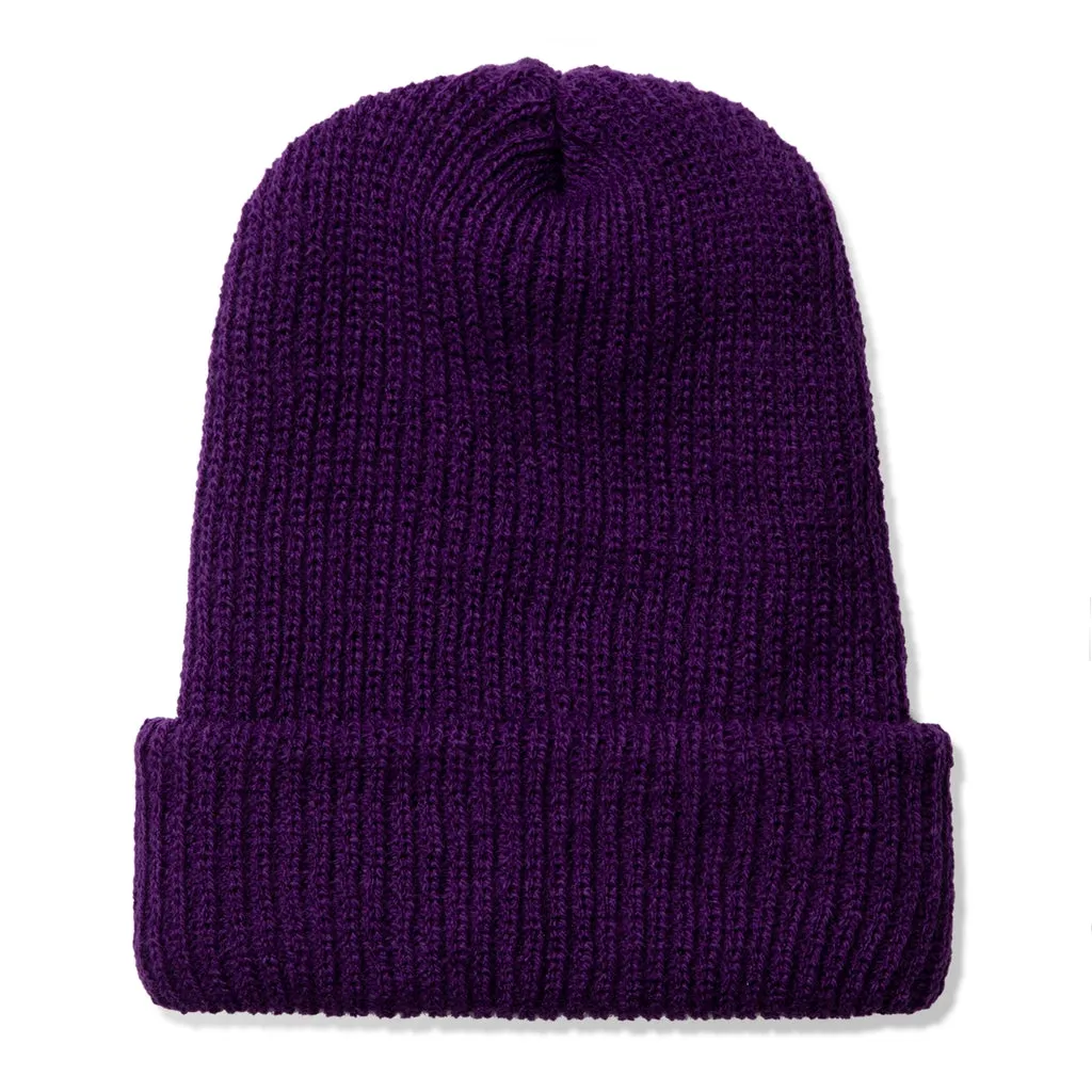 Concepts Leather Patch Beanie (Purple)