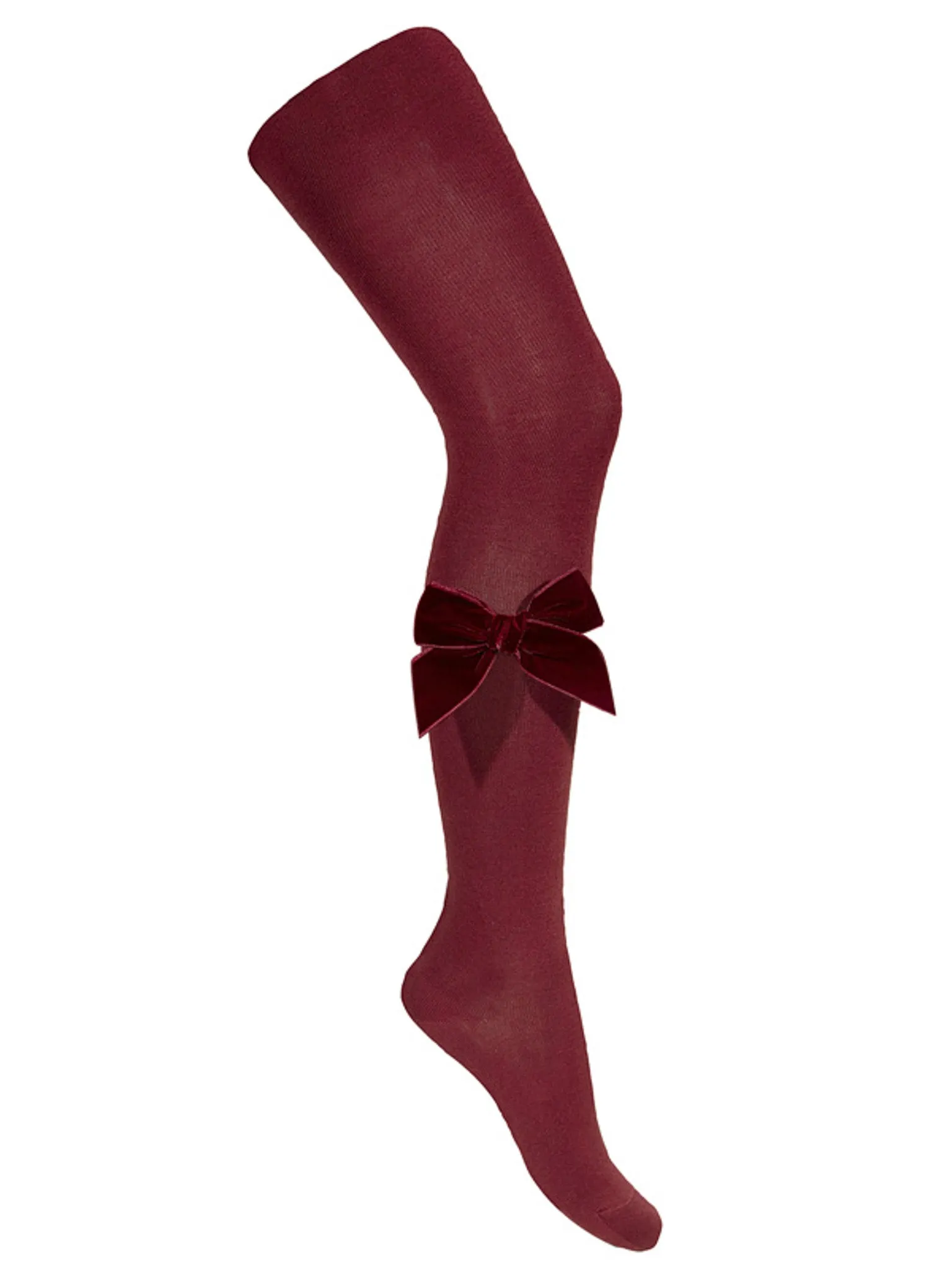 Condor Burgundy Velvet Bow Tights