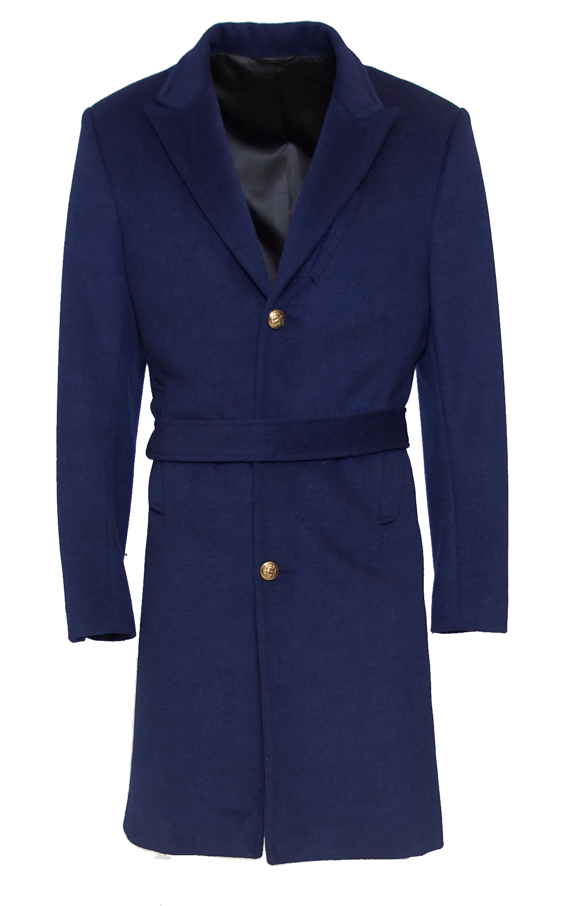 DEEP NAVY FITTED 6X6 BUTTON DOUBLE BREASTED WOOL PEACOAT W/ GOLD HARDWARE