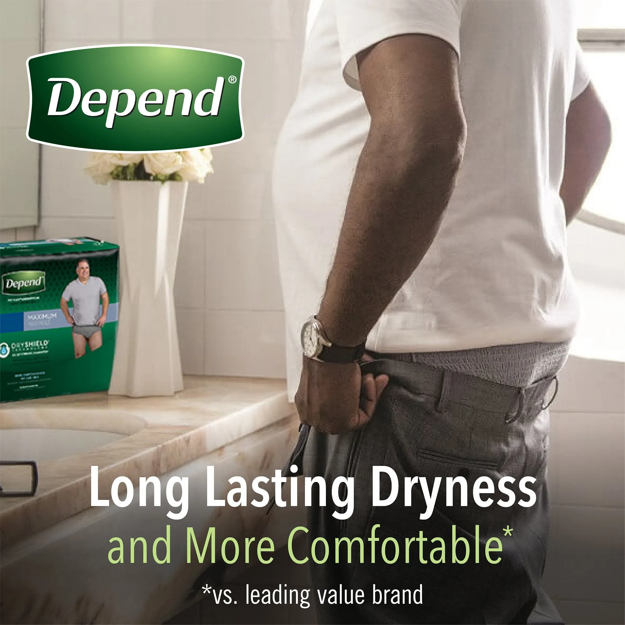 Depend FIT-FLEX Absorbent Underwear for Men, 44" to 64" Waist, X-Large