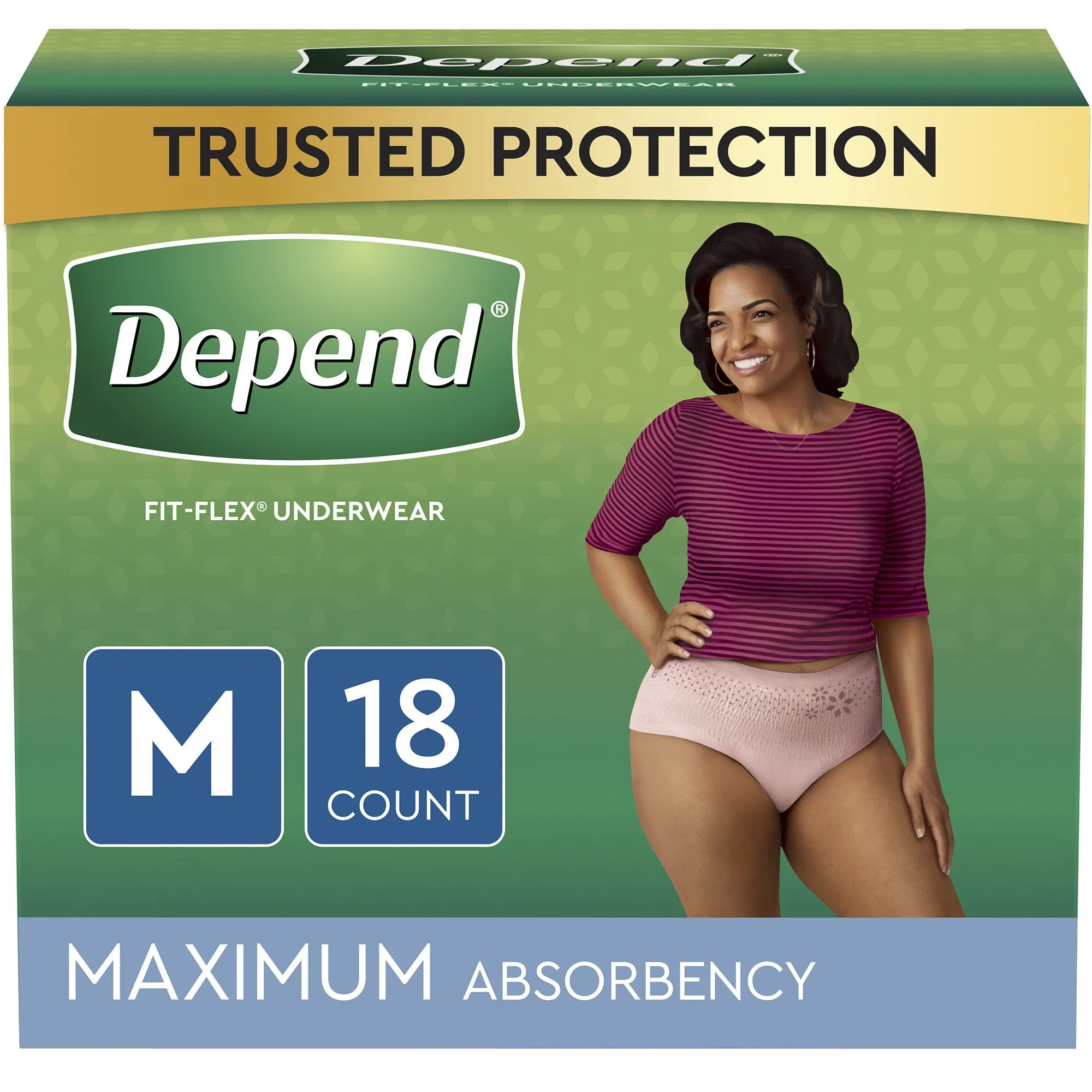 Depend® FIT-FLEX® Womens Absorbent Underwear, Medium, Tan