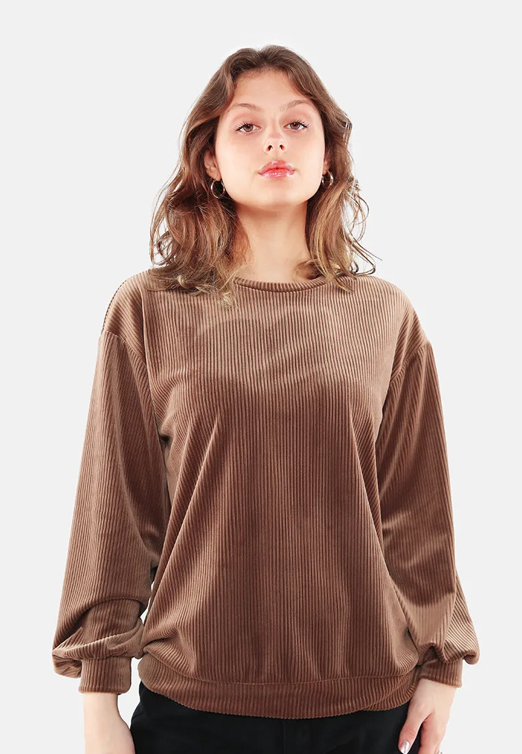 Drop Shoulder Corduroy Top