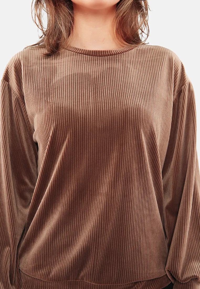 Drop Shoulder Corduroy Top