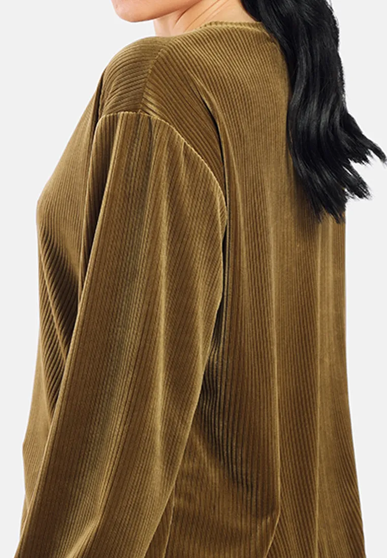 Drop Shoulder Corduroy Top