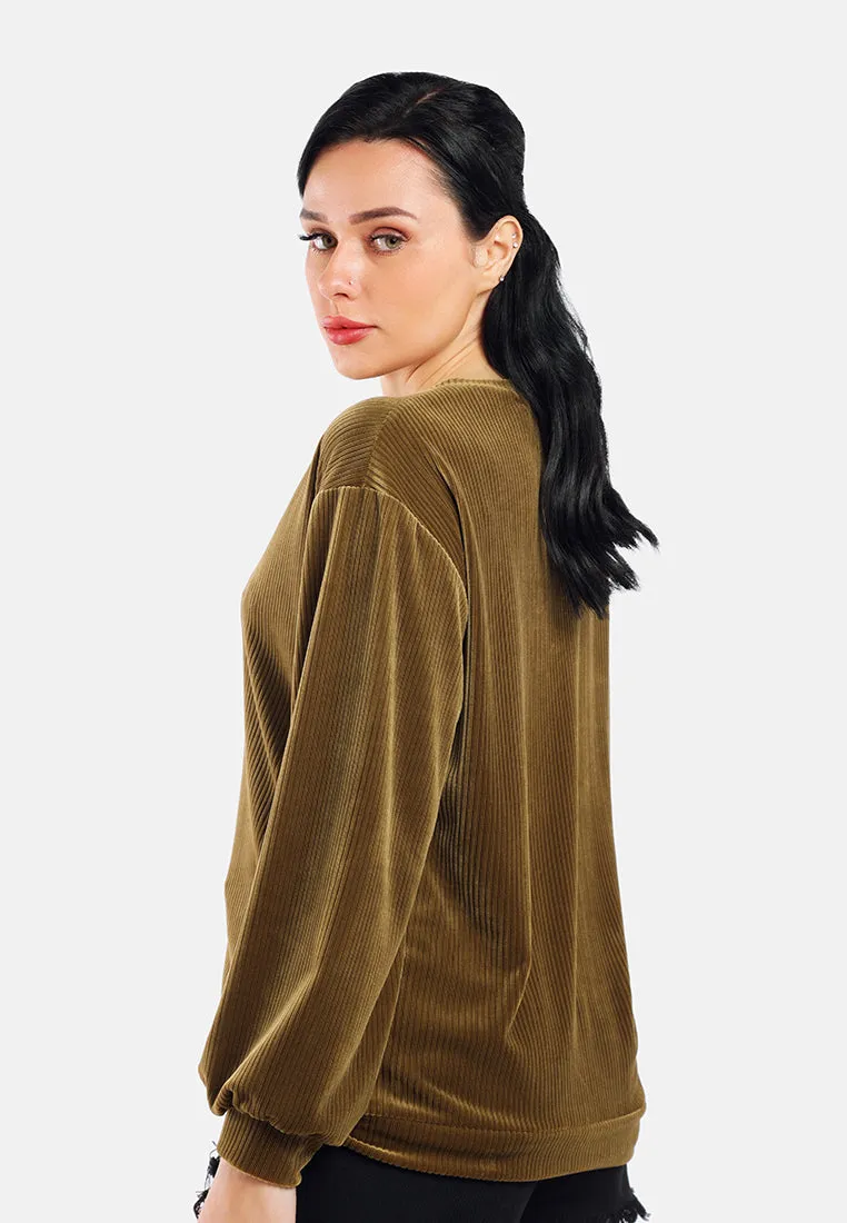 Drop Shoulder Corduroy Top