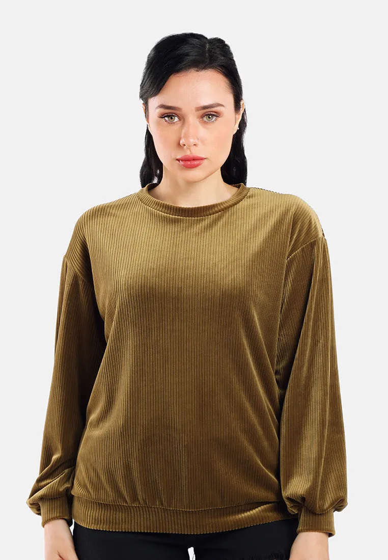 Drop Shoulder Corduroy Top