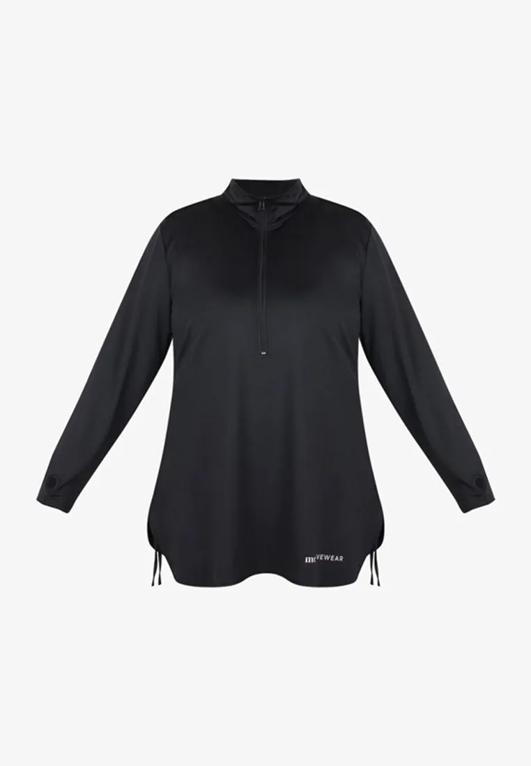 Eagle Turtleneck Active Wear Top - Black