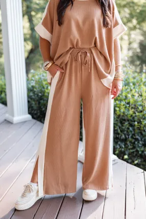 Everyday Trends Caramel Textured Pants