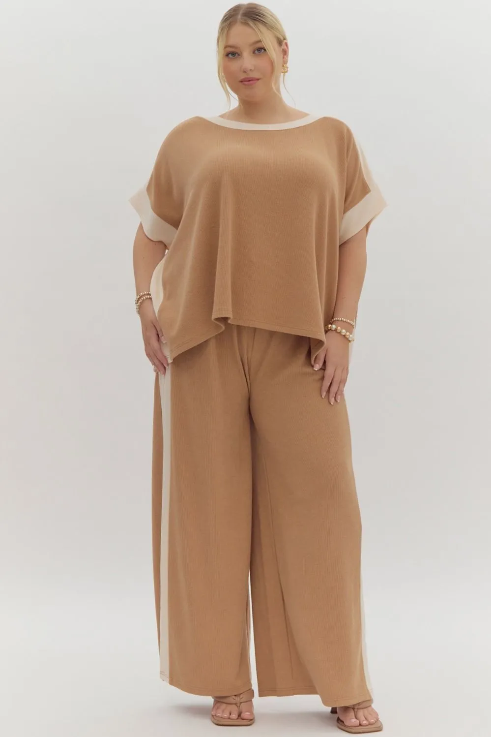 Everyday Trends Caramel Textured Pants