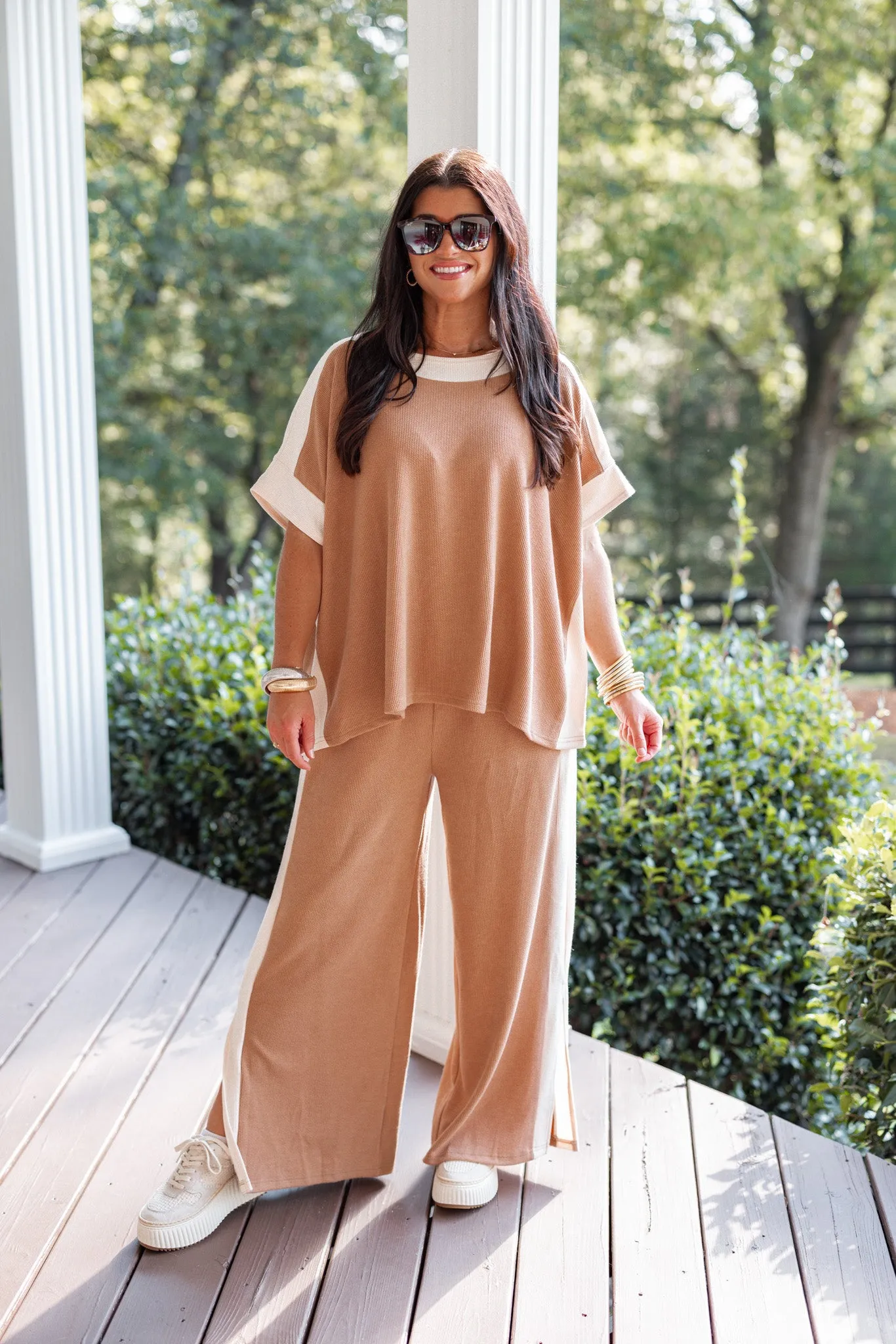 Everyday Trends Caramel Textured Pants