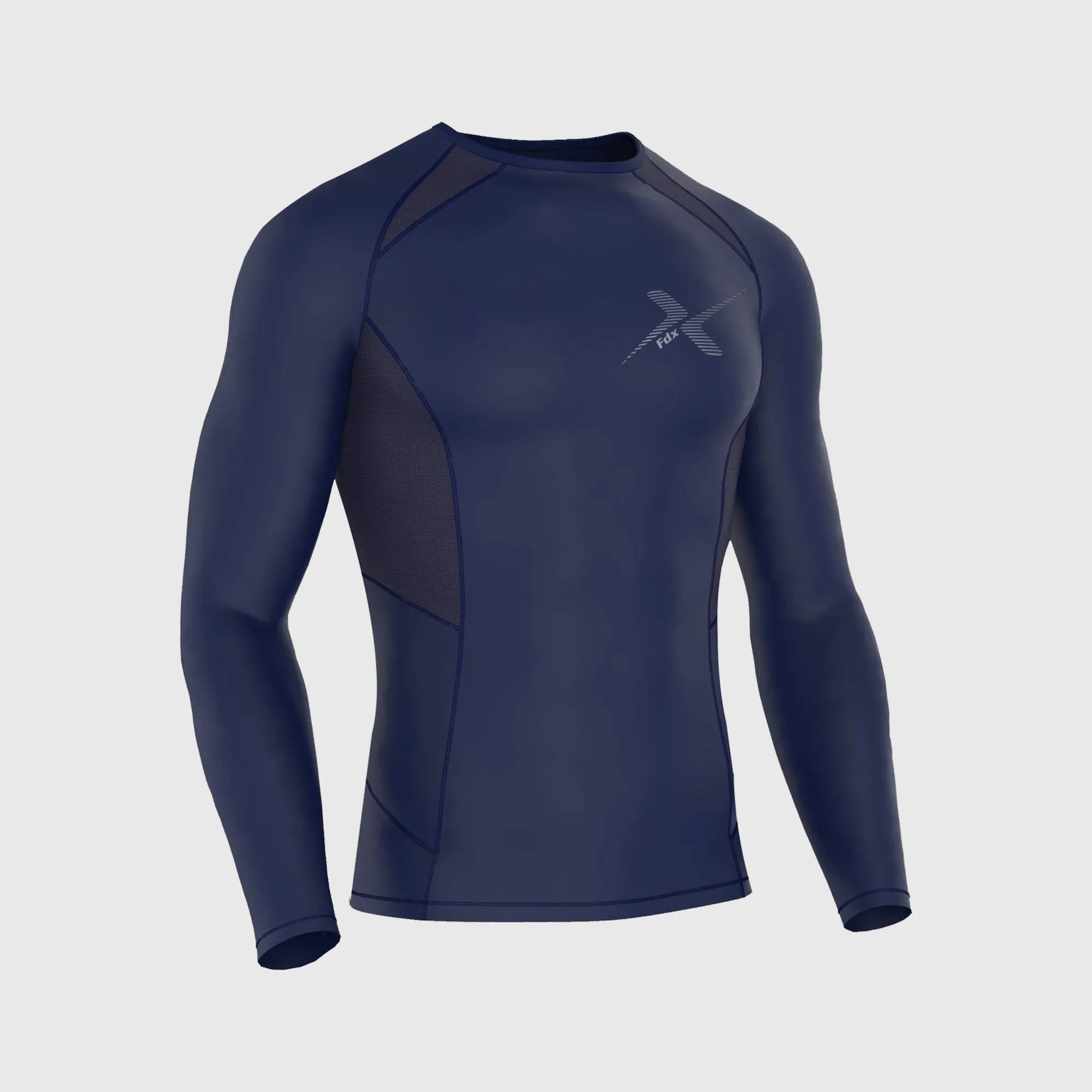 Fdx Recoil Navy Blue Men's & Boy's Base Layer Thermal Winter Compression Top